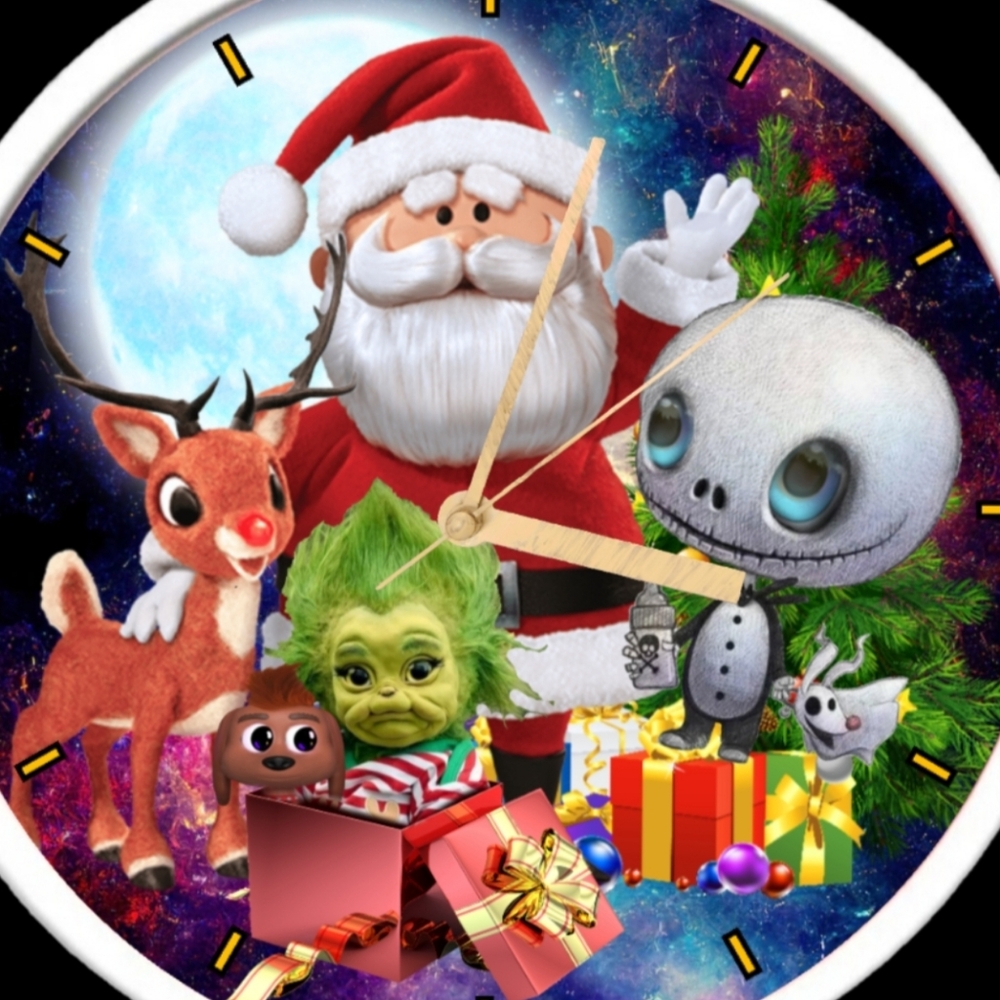 Christmas led lights clock